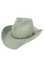 Multicolored Trim Band Knitted Cowboy Hat