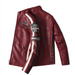 Men’s Vegan Leather Biker Jacket with Badges Faux Fur Lined
