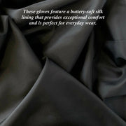 Sofia (black) - Lambskin leather gloves with silk lining