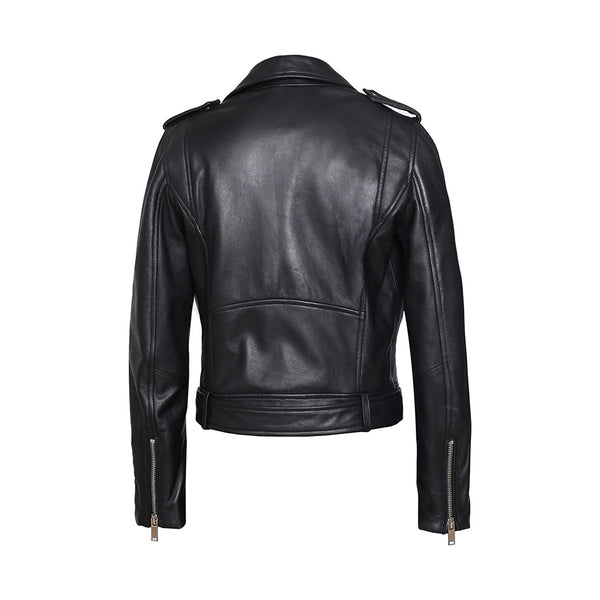 Snerva Womens Nappa Asymmetric Moto Leather Jacket