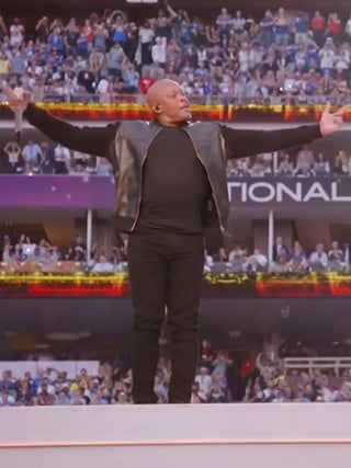 Dr.Dre Super Bowl Real Leather Jacket Black