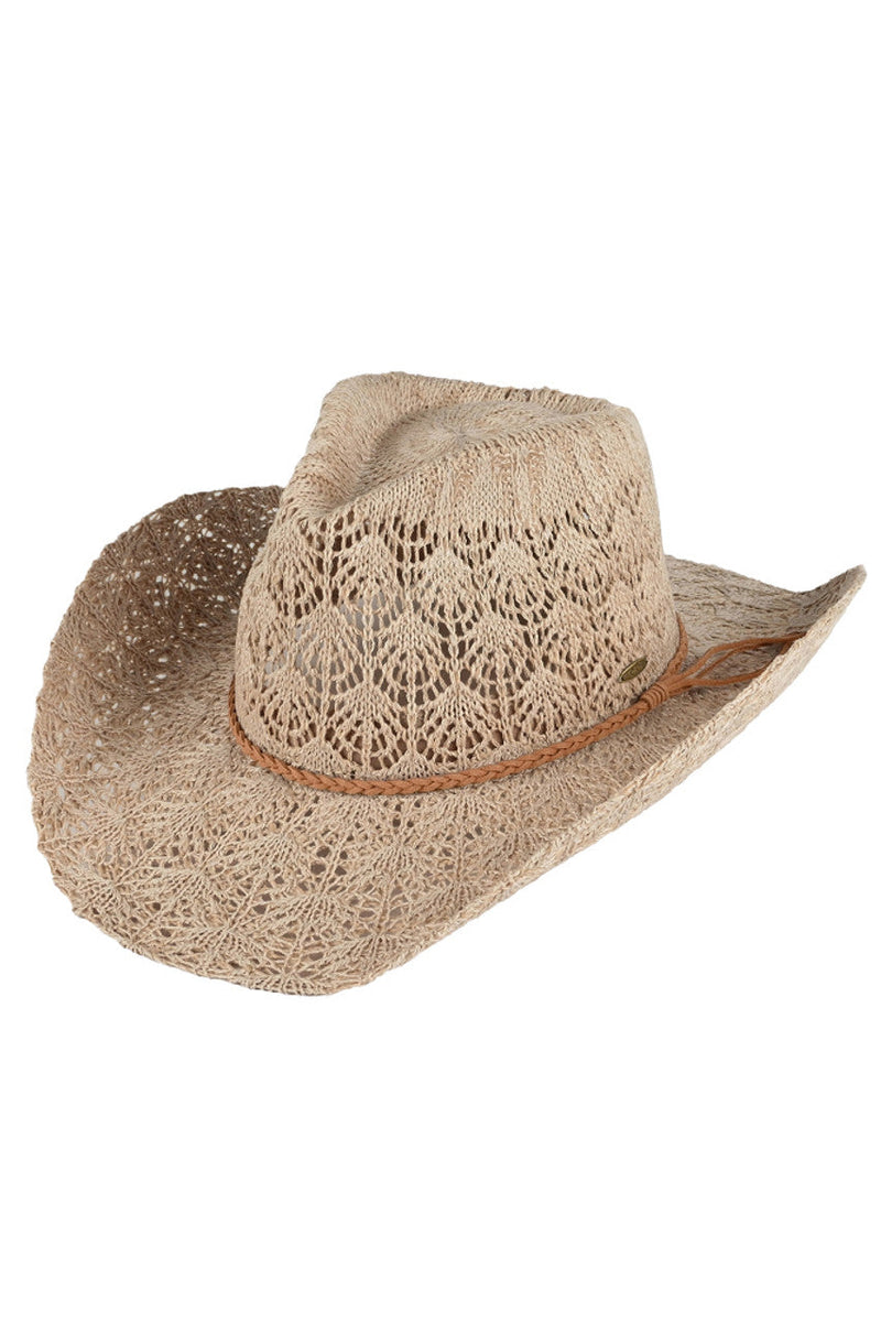 Women's Horseshoe Lace Knitting Cowboy Hat