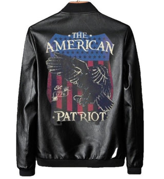 American Patriot Printed Real Leather Jacket
