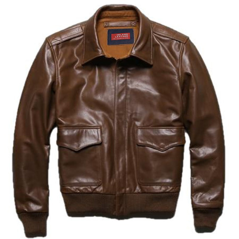 US A2 Flight Mens Bomber Genuine Leather Jacket – Inland Leather Co