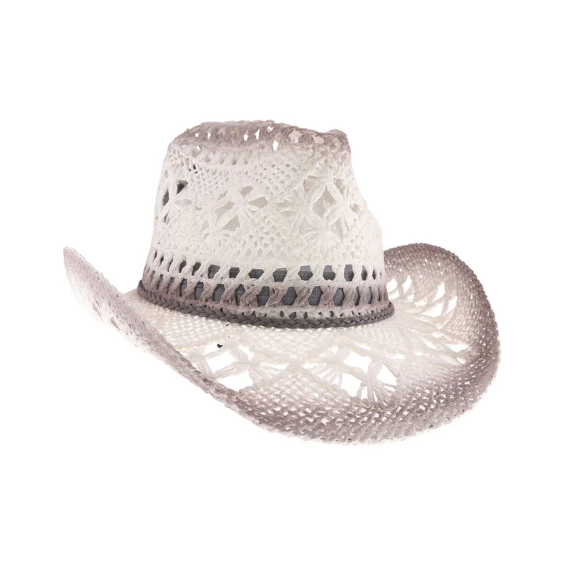 Open Weave Cowboy Hat with Braided Suede Band