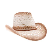 Open Weave Cowboy Hat with Braided Suede Band