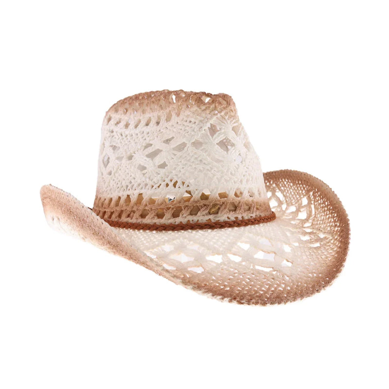 Open Weave Cowboy Hat with Braided Suede Band