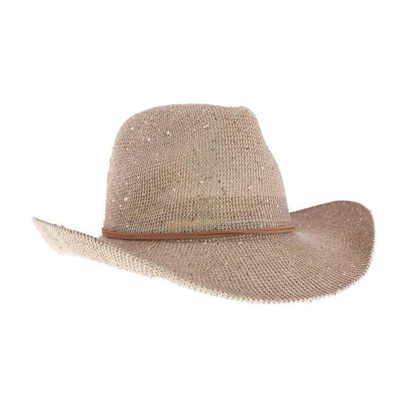 Women's Cowboy Hat with Suede Trim