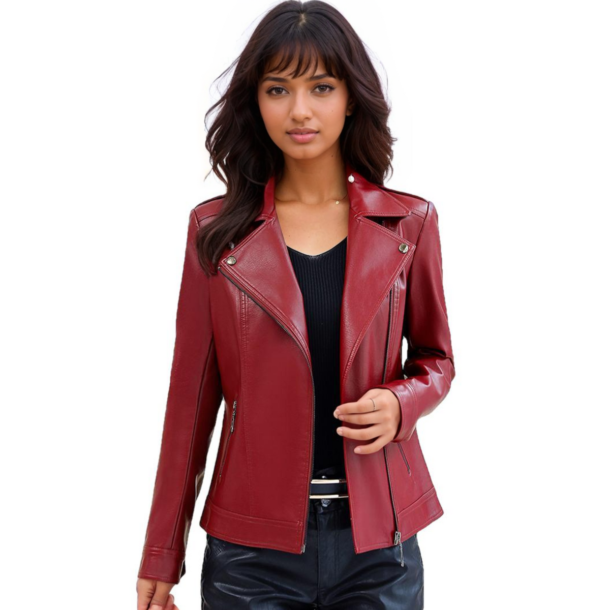 Clarice Leather Biker Jacket Women
