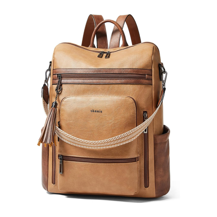 Vegan Leather Laptop Backpack for Women – 15.6" Fashion Work & Travel Backpack