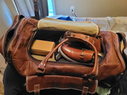 Vintage Brown Goat Leather Duffle