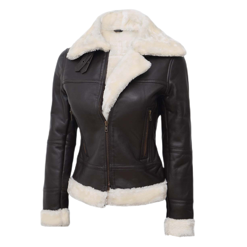 Women's Shearling Faux Fur Leather Jackets – Inland Leather Co