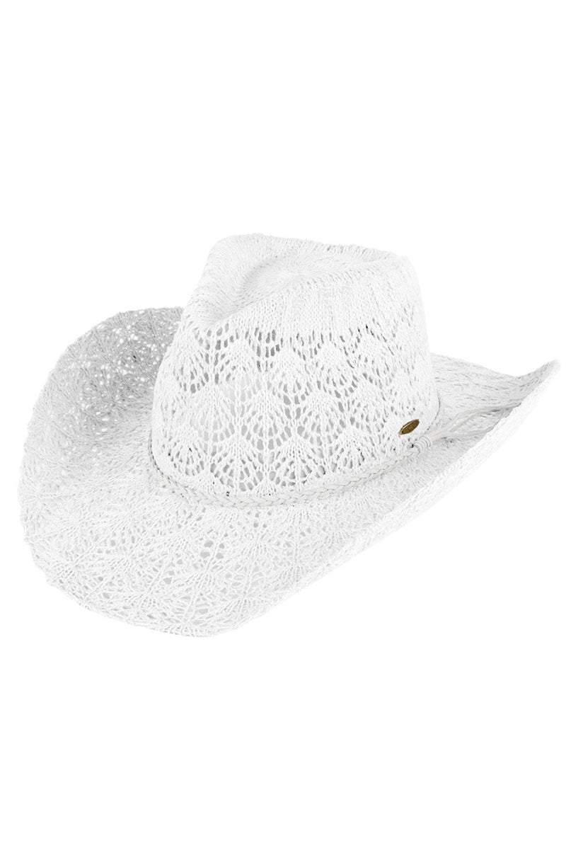 Women's Horseshoe Lace Knitting Cowboy Hat