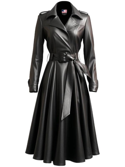Women’s Black Leather Coat – Long Leather Coat