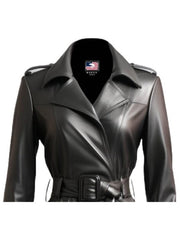 Women’s Black Leather Coat – Long Leather Coat