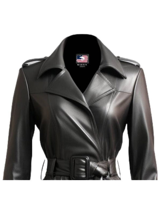 Women’s Black Leather Coat – Long Leather Coat