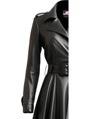 Women’s Black Leather Coat – Long Leather Coat