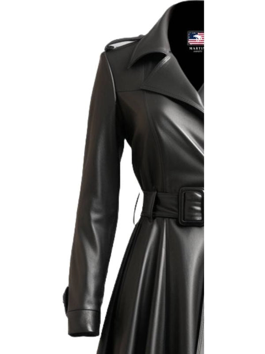 Women’s Black Leather Coat – Long Leather Coat