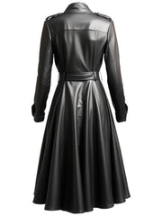 Women’s Black Leather Coat – Long Leather Coat