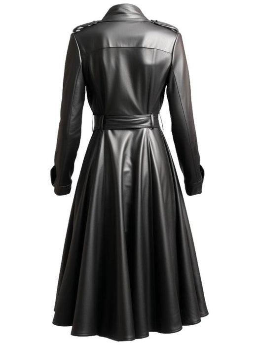 Women’s Black Leather Coat – Long Leather Coat