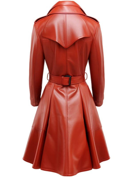 Women’s Red Leather Coat – Stylish &amp; Elegant