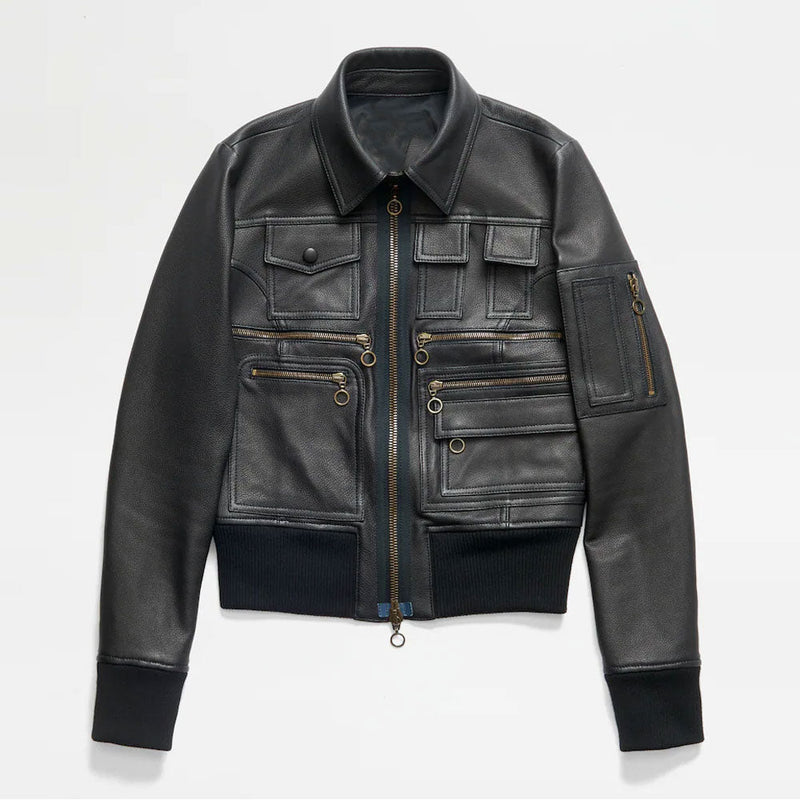 Women’s Black B3 Sheepskin Shearling Aviator Motorbike Leather Jacket