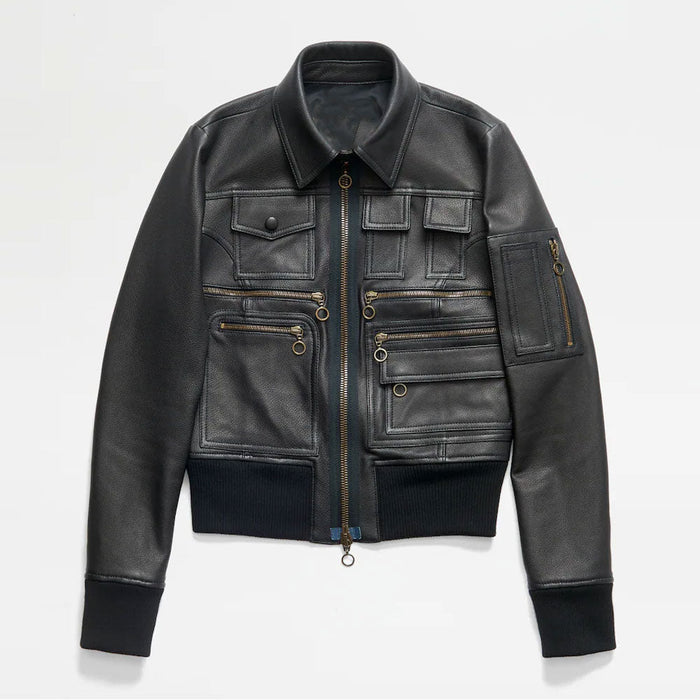 Women’s Black B3 Sheepskin Shearling Aviator Motorbike Leather Jacket
