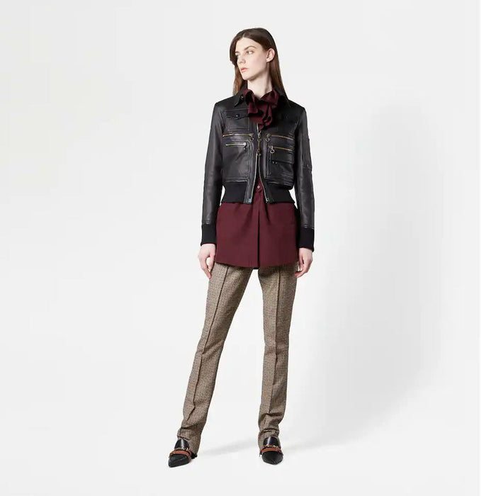 Women’s Black B3 Sheepskin Shearling Aviator Motorbike Leather Jacket