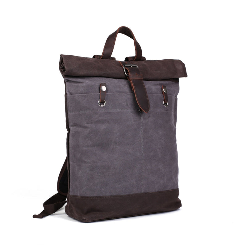 Waxed Canvas Leather Backpack | 15" Laptop