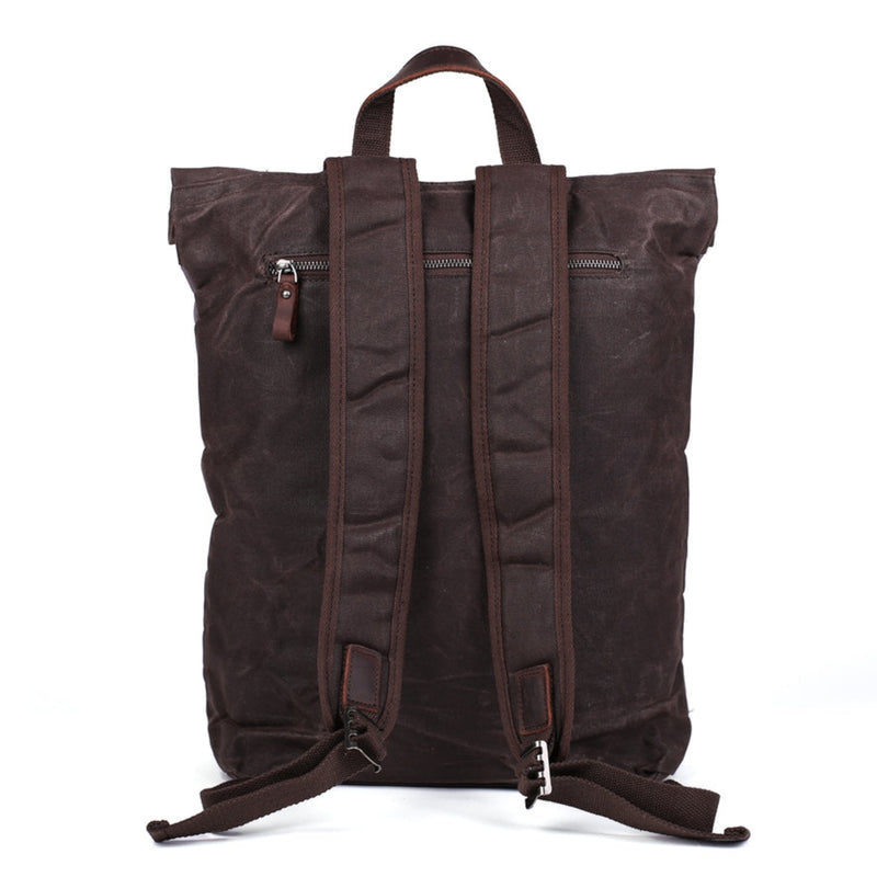 Waxed Canvas Leather Backpack | 15" Laptop