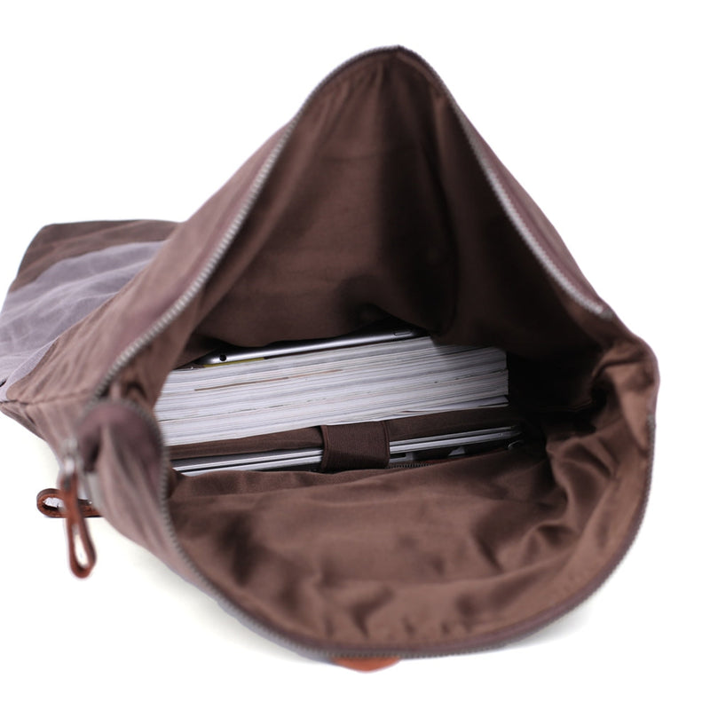 Waxed Canvas Leather Backpack | 15" Laptop