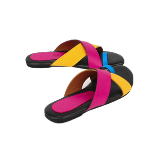 Rossana Funky Leather Flat Sandals