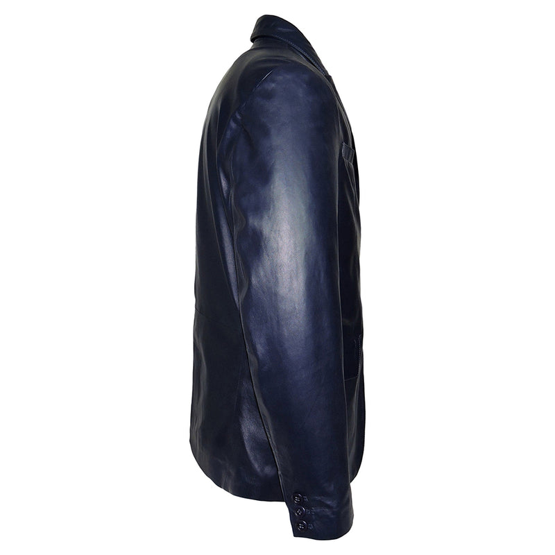 York Men's 2 Button Leather Blazer – Genuine Lambskin Formal Jacket
