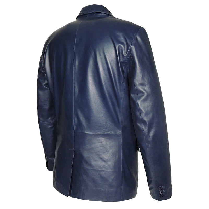 York Men's 2 Button Leather Blazer – Genuine Lambskin Formal Jacket