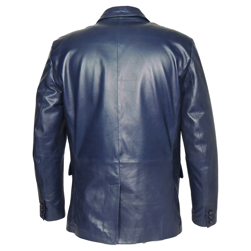 York Men's 2 Button Leather Blazer – Genuine Lambskin Formal Jacket