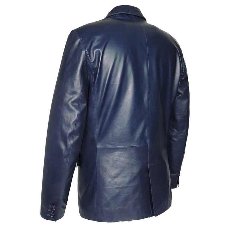 York Men's 2 Button Leather Blazer – Genuine Lambskin Formal Jacket