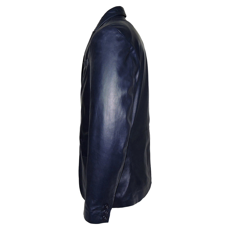 York Men's 2 Button Leather Blazer – Genuine Lambskin Formal Jacket