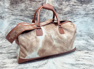 Helen Tan & White Cowhide Duffel Bag