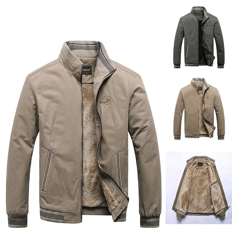Men's Water-Resistant Winter Jacket with Faux Fur Lining