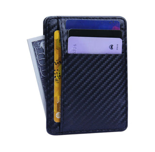 PU Leather Carbon Fiber Wallet Mini Slim Business Card Holder