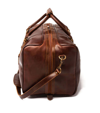 Samantha Big Mouth Leather Duffle Brown