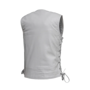 Beryl - Women's Motorcycle Leather Vest - White