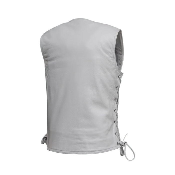 Beryl - Women's Motorcycle Leather Vest - White