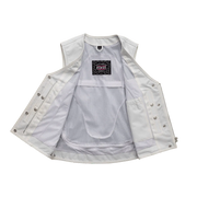 Beryl - Women's Motorcycle Leather Vest - White