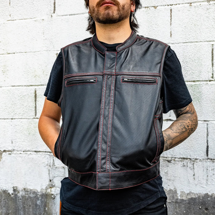 Lowrider Perforated Men's Leather Vest