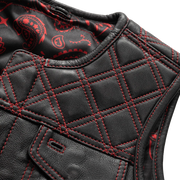Bonnie - Women's Motorcycle Leather Vest - Diamond Quilt