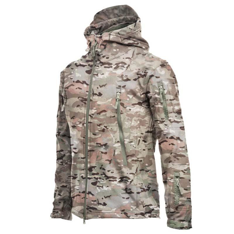 Men's Camouflage Green Tactical Hooded Jacket