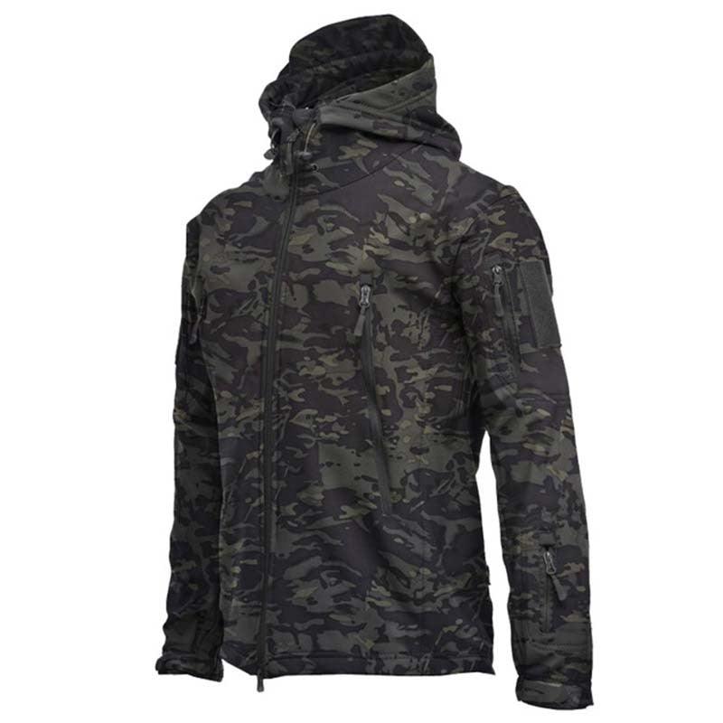 Men's Camouflage Green Tactical Hooded Jacket