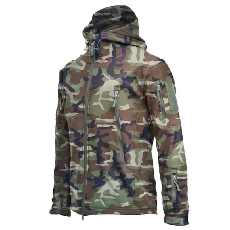 Men's Camouflage Green Tactical Hooded Jacket