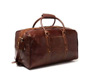 Samantha Big Mouth Leather Duffle Brown